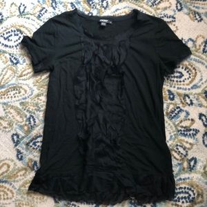Gorgeous DKNY tissue tee with ruffle detail